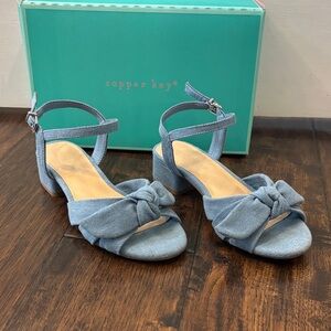 Copper Key Girls Denim Blue Sandals Youth Size 2